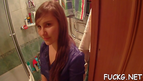 Short haired brunette amateur with a big black cock