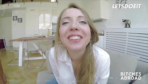 Blonde with huge tits and anal