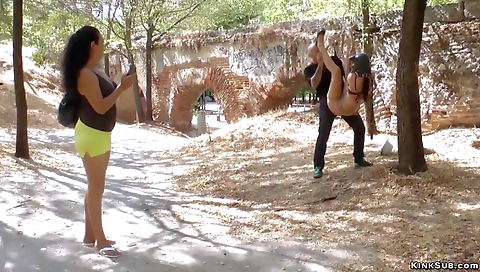 Sexy brunette hair with her boyfriend