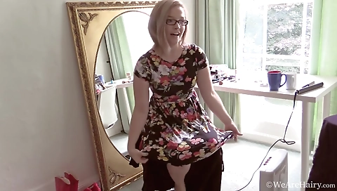 Hot blonde gets her ass hole banged by a dildo